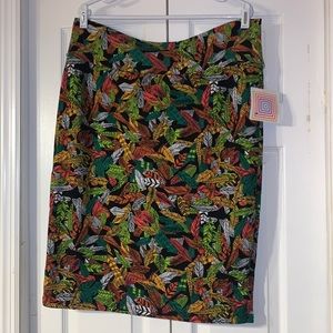 NWT LulaRoe Cassie Skirt Colorful Feather 3XL
